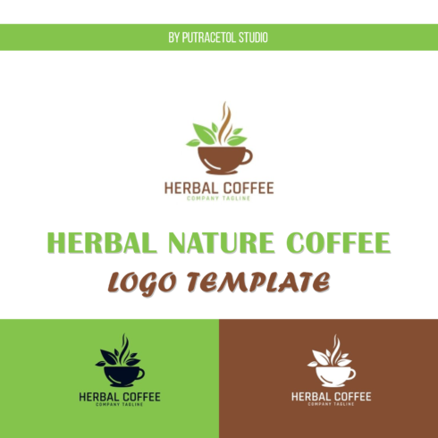 Herbal Nature Coffee Logo Template.