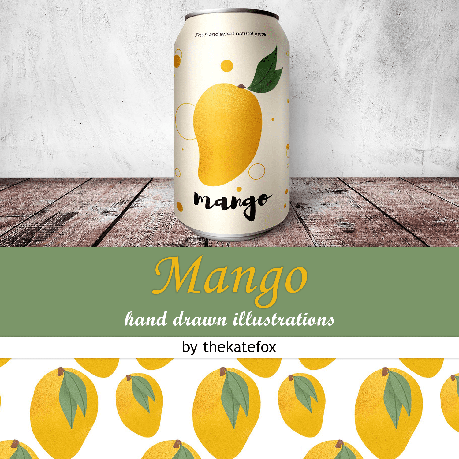 Mango hand drawn illustrations created by thekatefox.