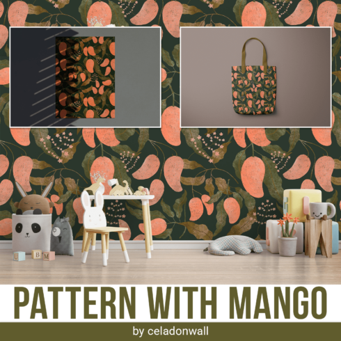 Pattern with mango created by celadownwall.