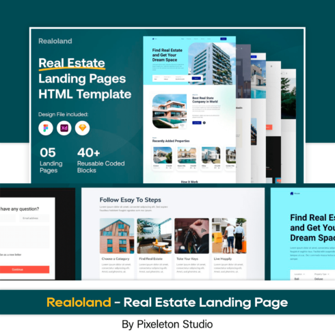 Realoland - Real Estate Landing Page cover.