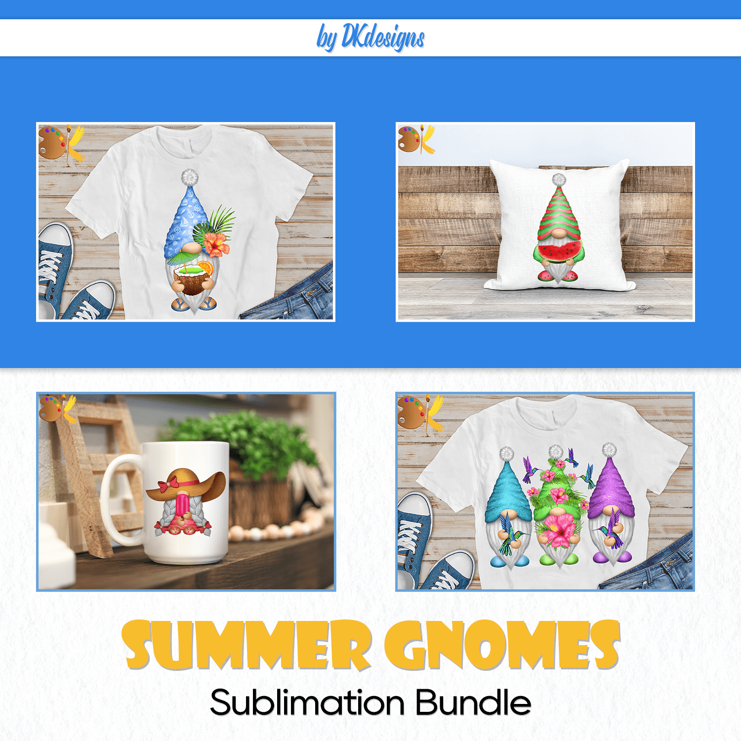 Summer Gnomes Sublimation Bundle - main image preview.