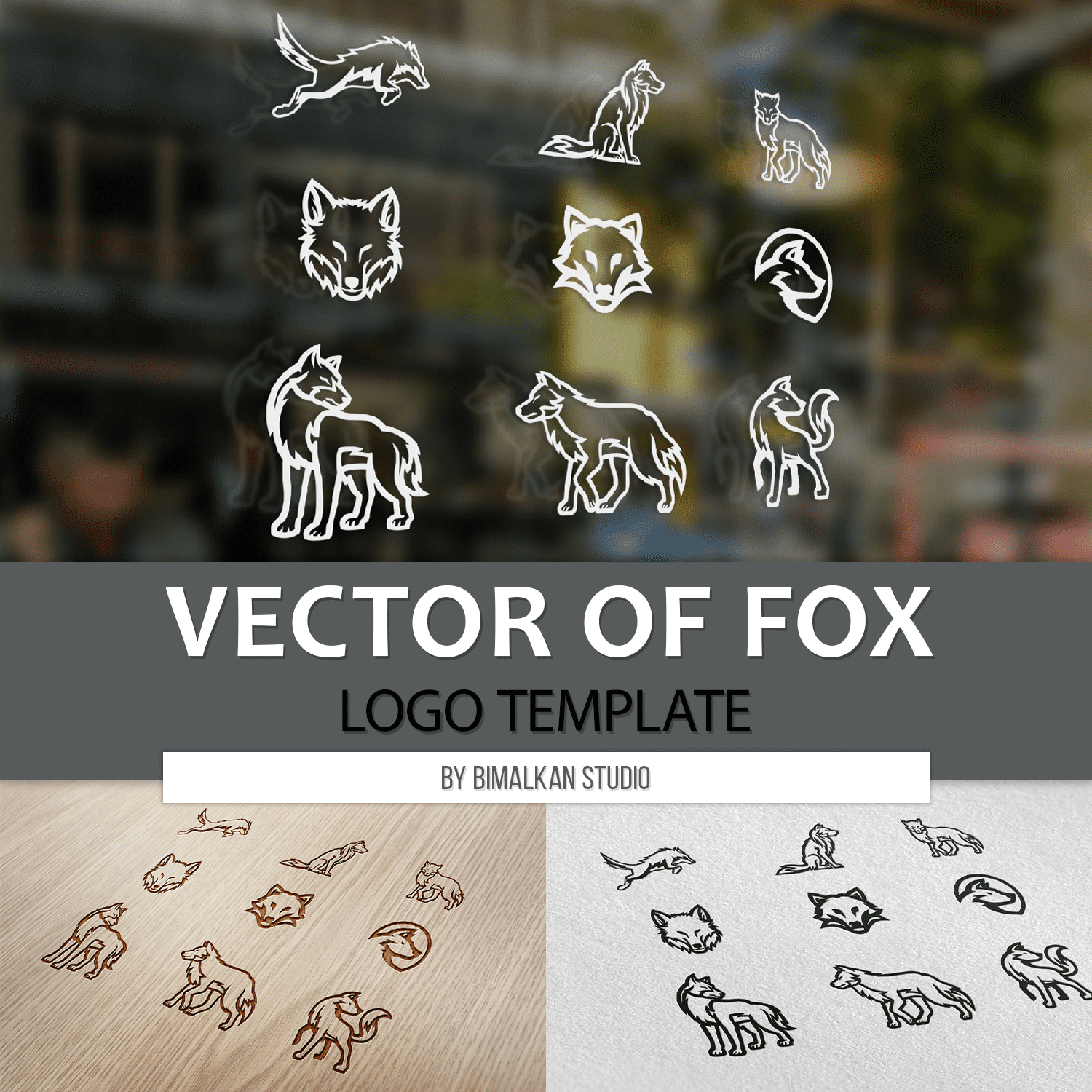 Vector of fox logo template created by Bimalkan Studio.
