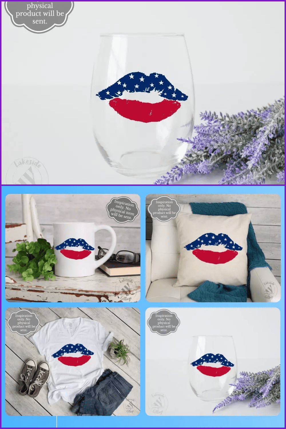 Patriotic Lips SVG.