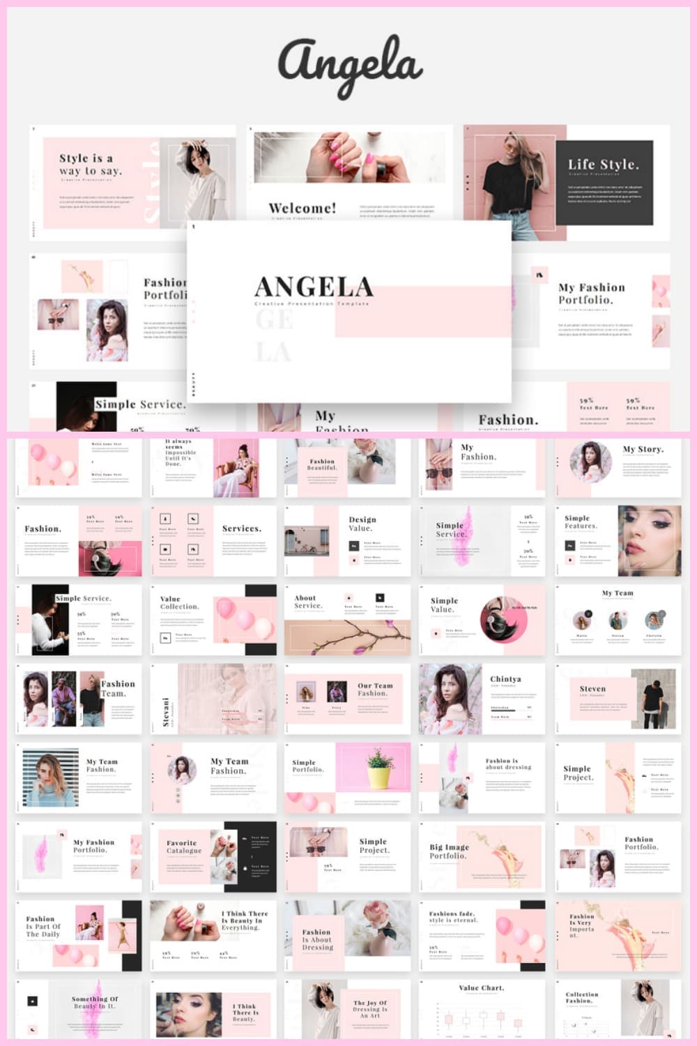 Angela PowerPoint Presentation Collage image.