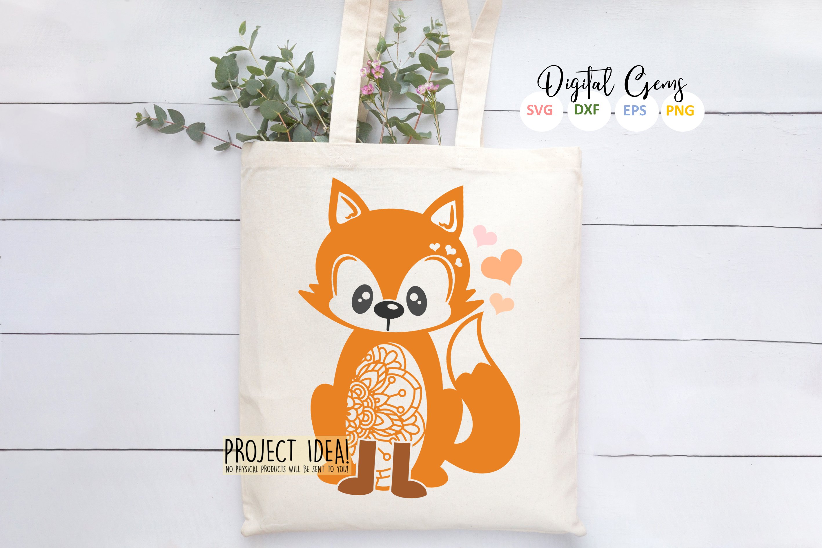 Modern eco bag with fox.