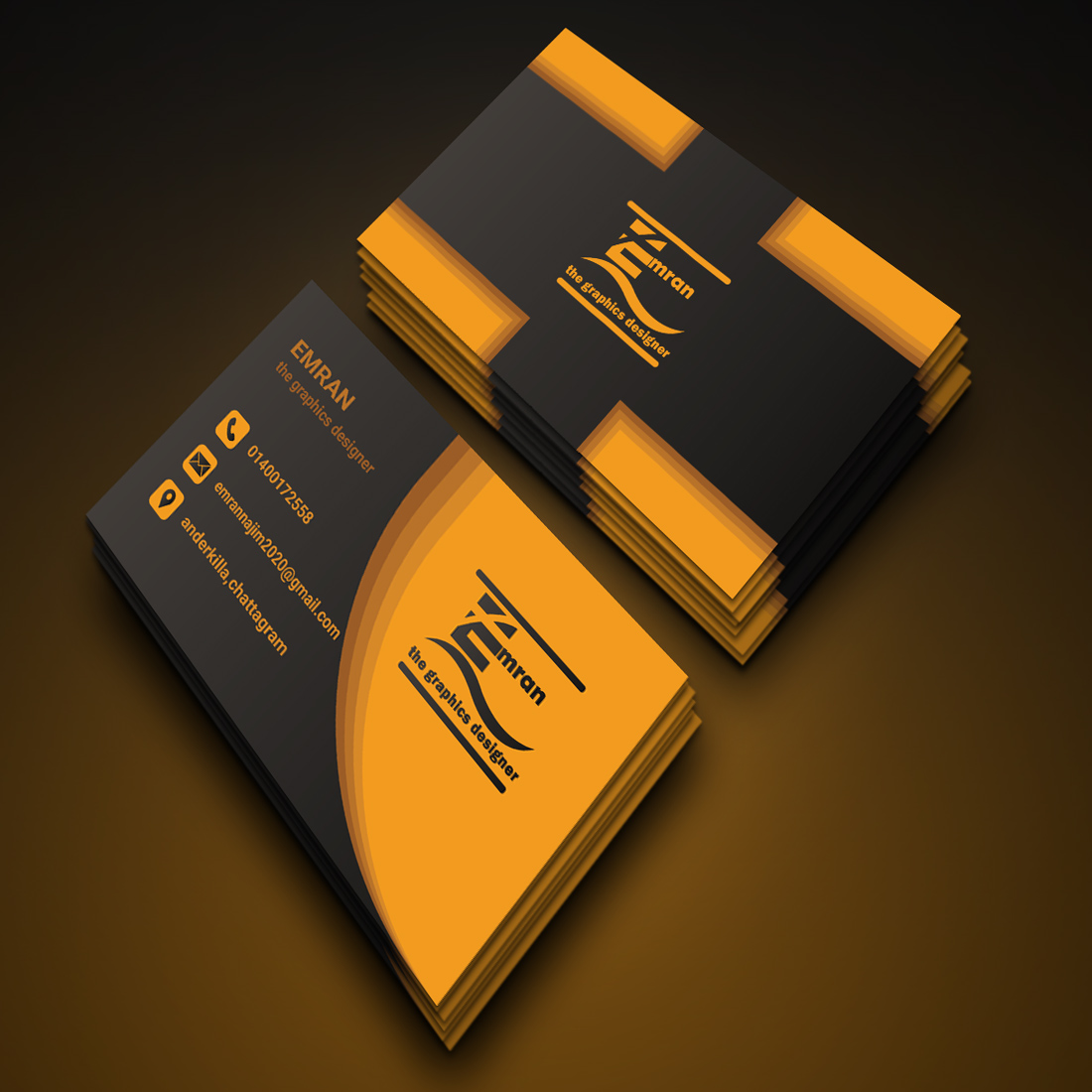 Simple and Professional Business Card Design previews.