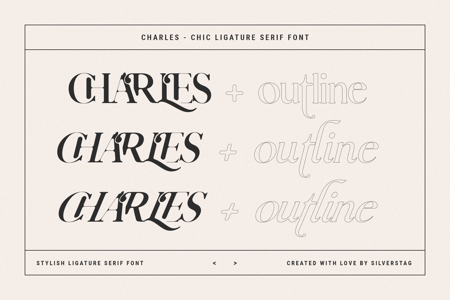 Charles ligature serif font style.