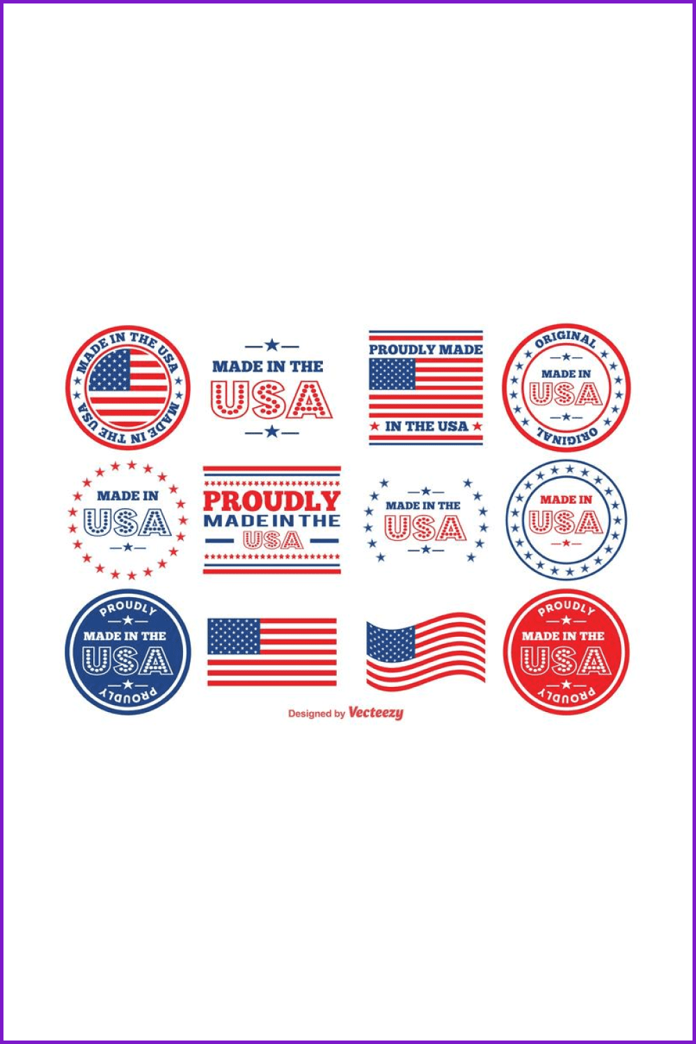 Made in the USA Vector Stamps.