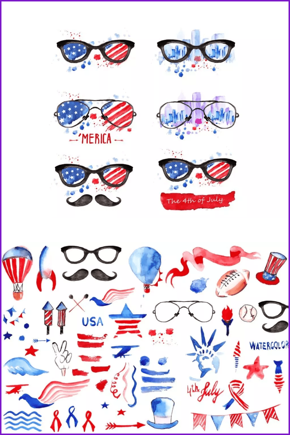 Patriotic America Clip Art.