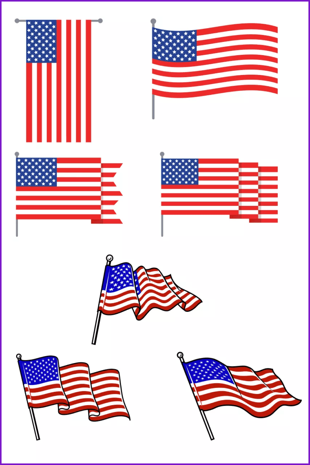 7 American Flag SVG Designs.
