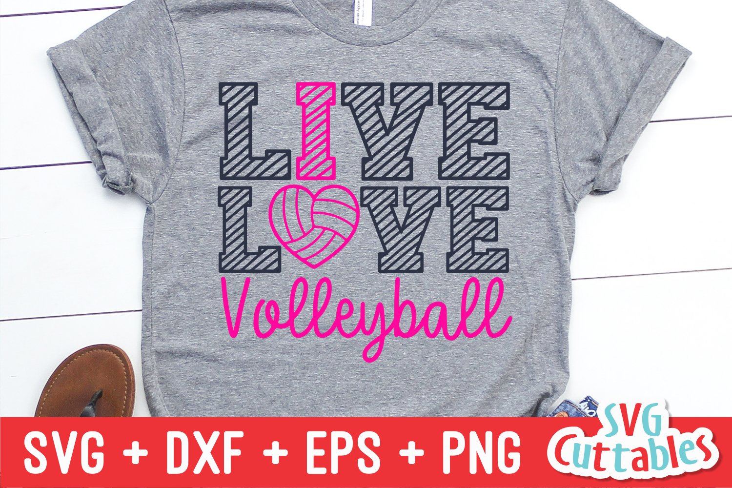Live Love Volleyball on t-shirt design.