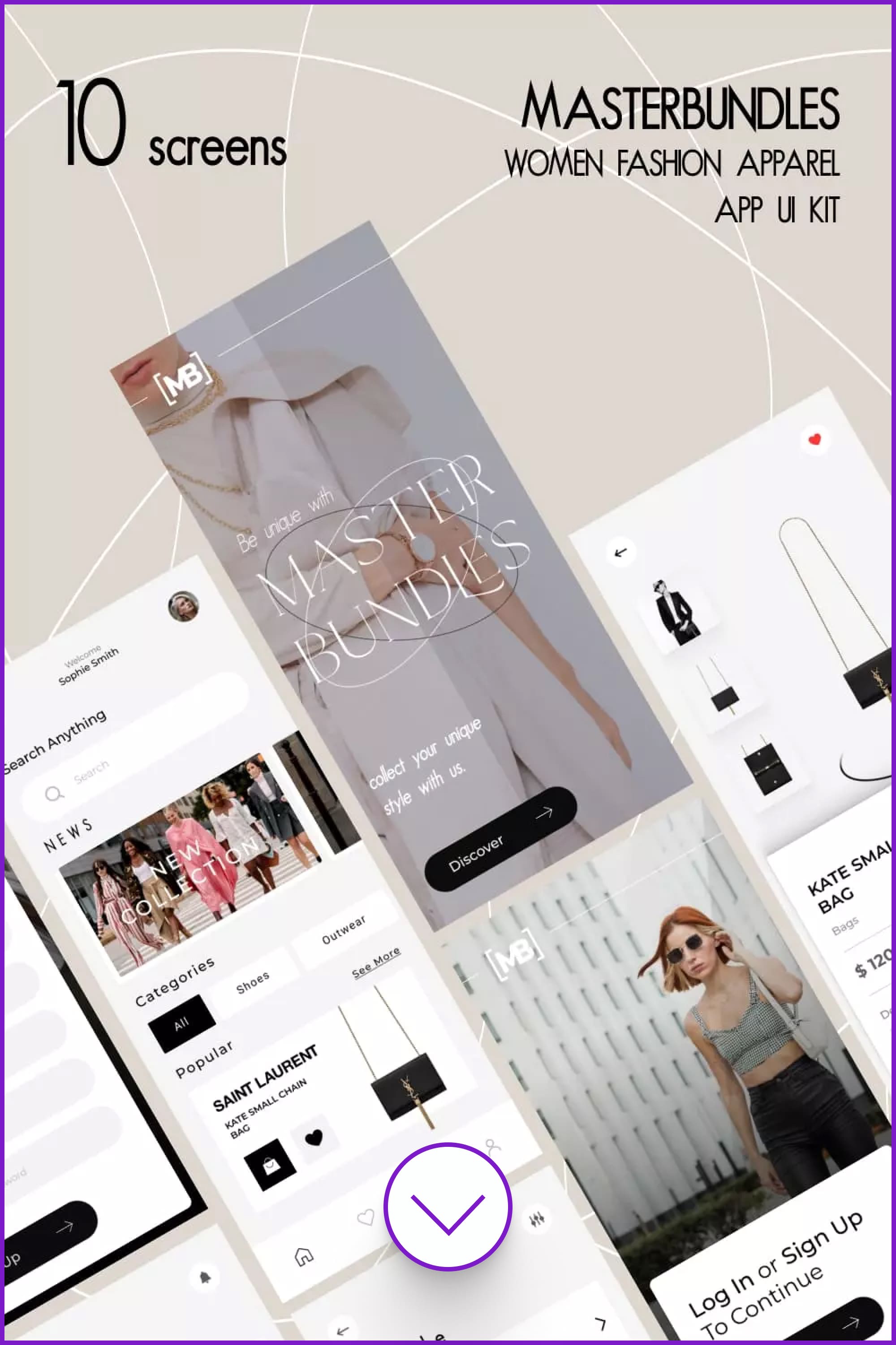 Fashion app screenshots with big photos.