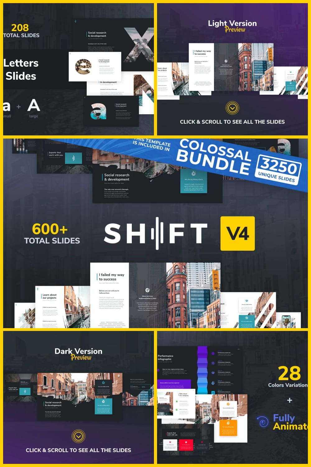 Shift Modern Powerpoint Template PowerPoint Presentation Collage image.