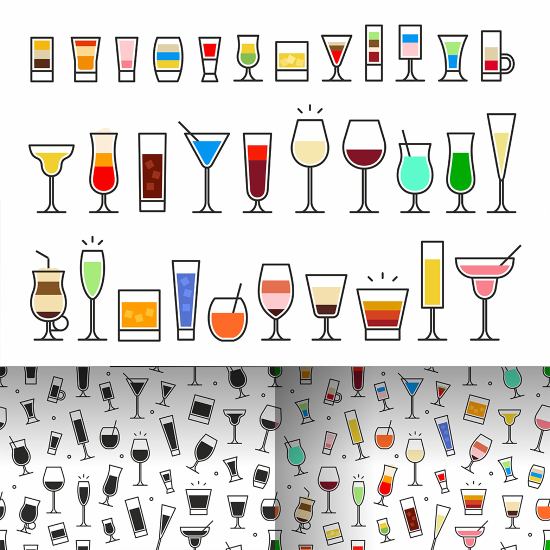 Cocktails Set + Pattern cover image.