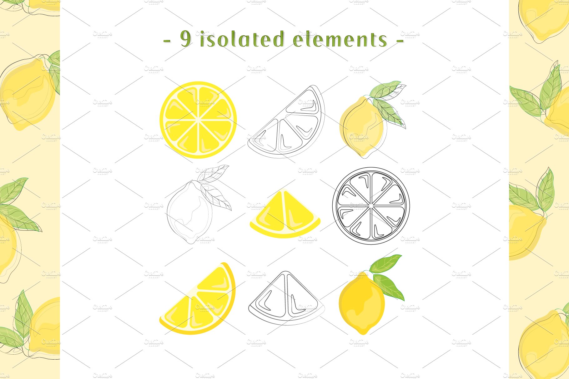 Nice elements for lemon illustration.