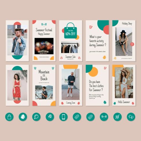 Instagram Post Templates Summer Fashion Marketing Free Story and Icon ...
