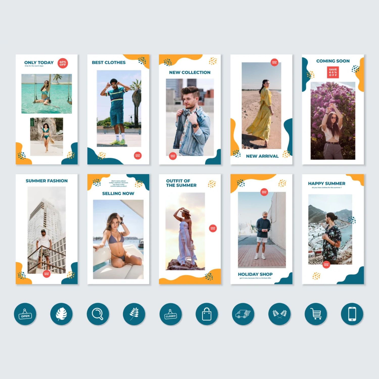 Summer Fashion Post And Stories Canva Instagram Template Examples.