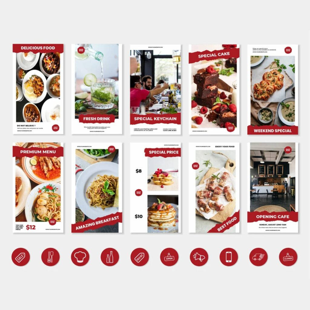 Social Media Marketing Templates Food & Beverage Free Story and