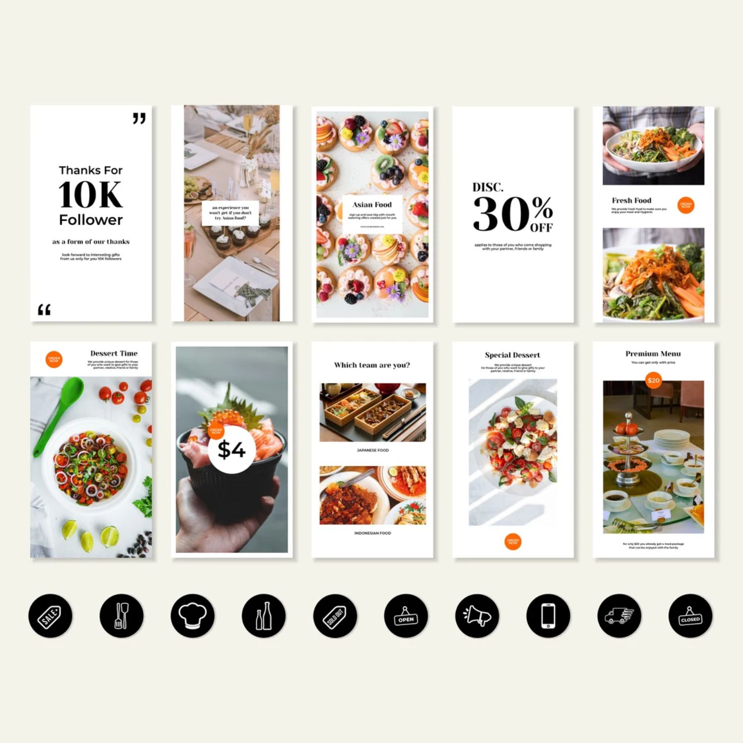 Restaurant Business Instagram Template Designs Example.
