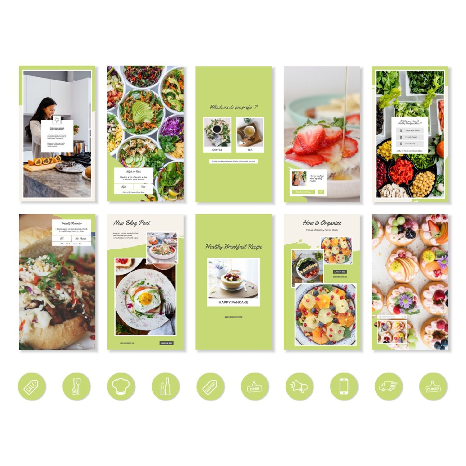 Food Blogger Restaurant Story And Post Instagram Template Example.