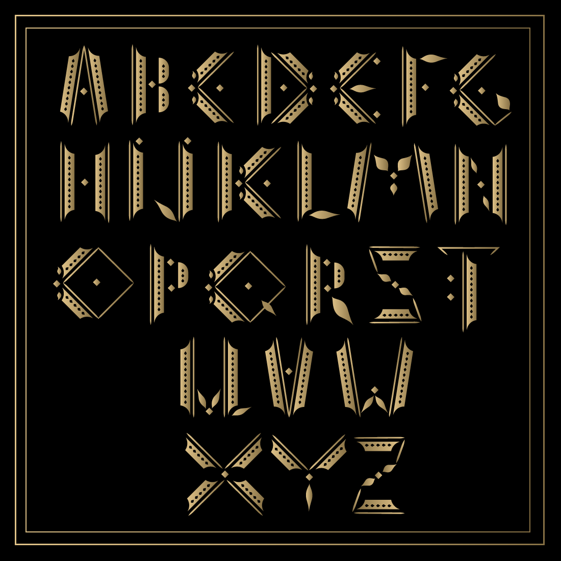 Luxury Golden Letters Logo Pack letters.