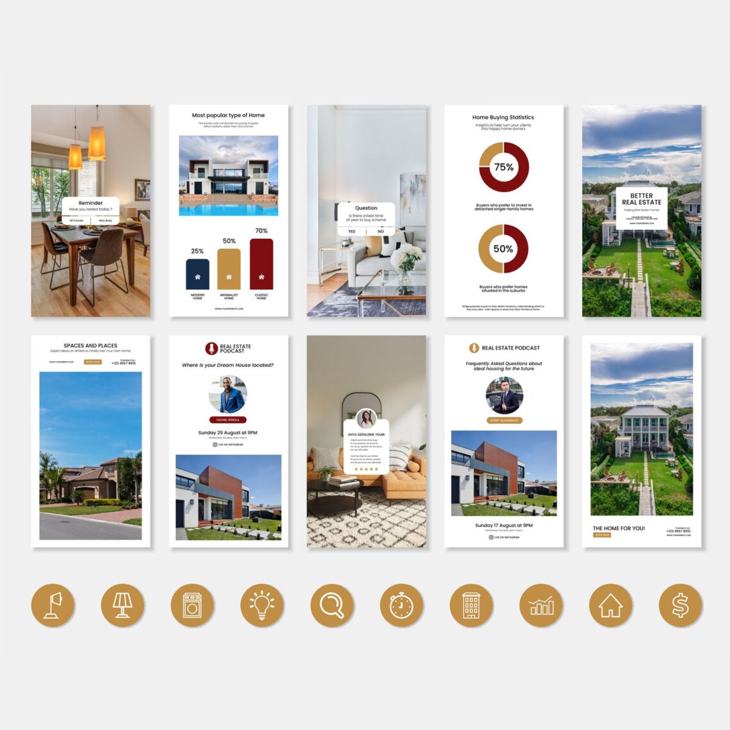 Post And Story Real Estate Social Media Template Examples.