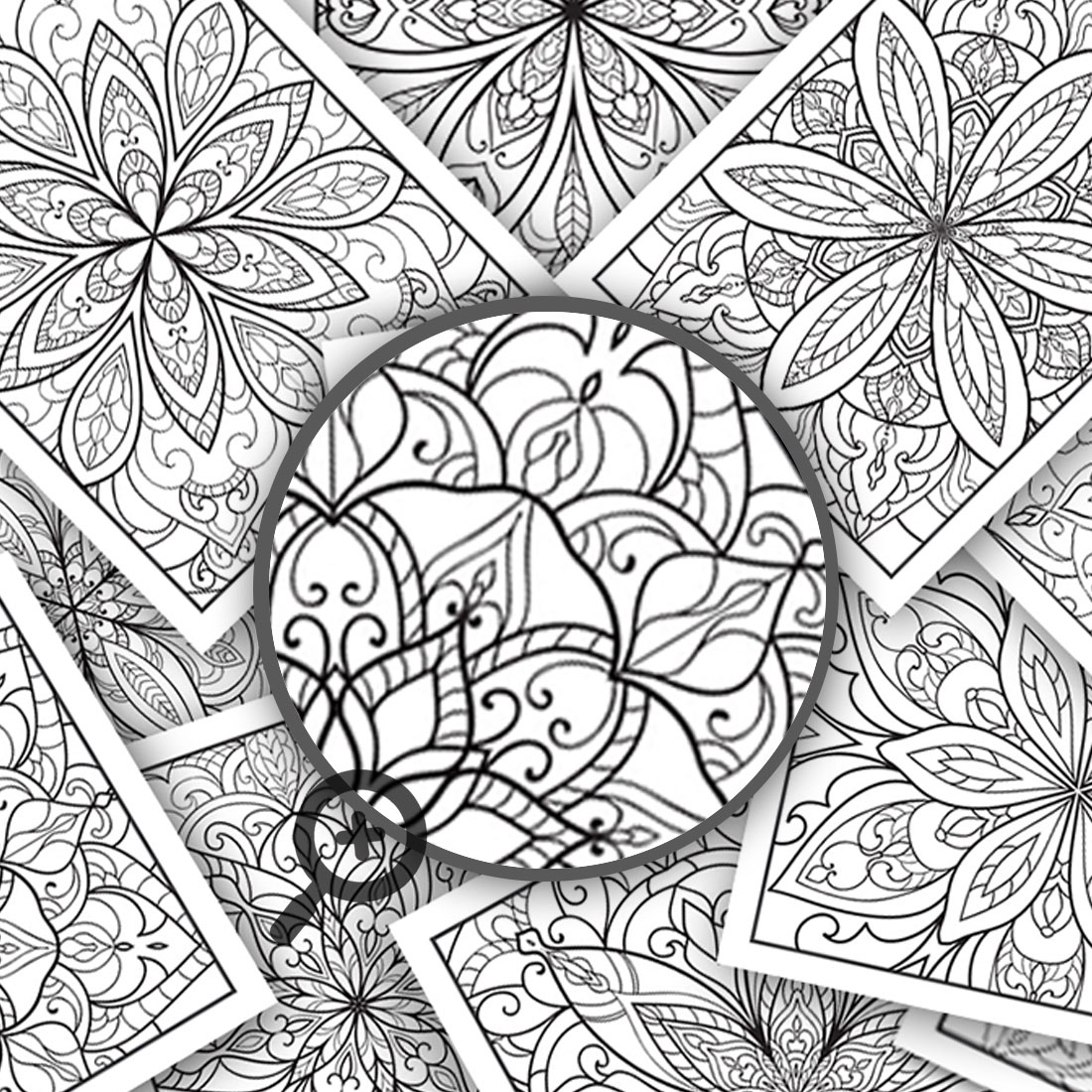 Mandala Flower Coloring Interior Page KDP Bundle.