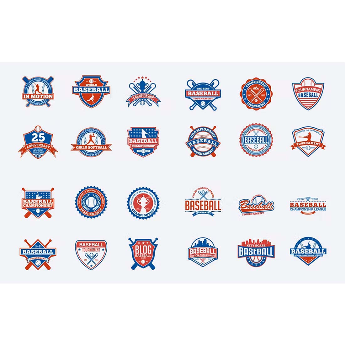 Sports Badges and Logo Bundle previews.