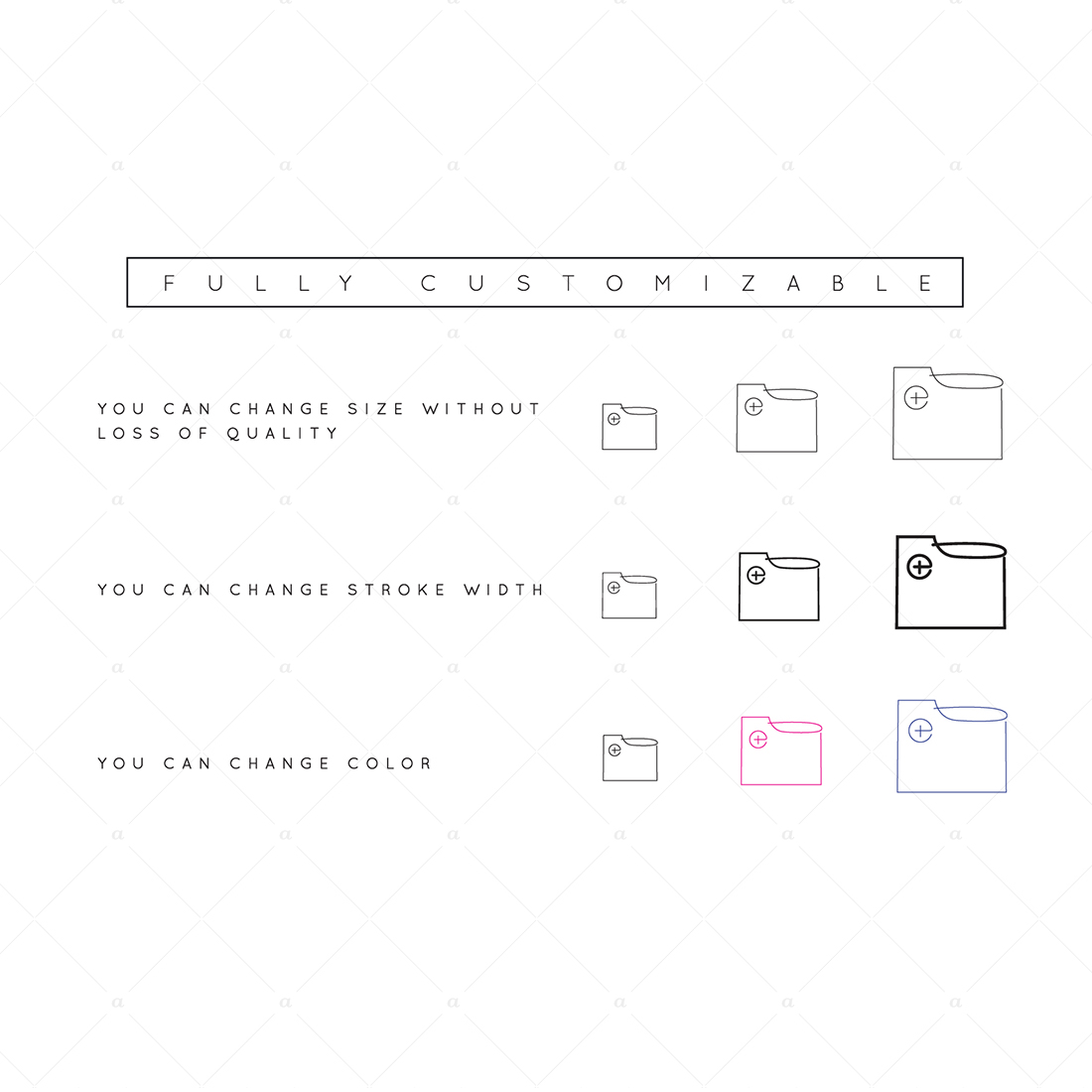 Business Linear Icons examples.