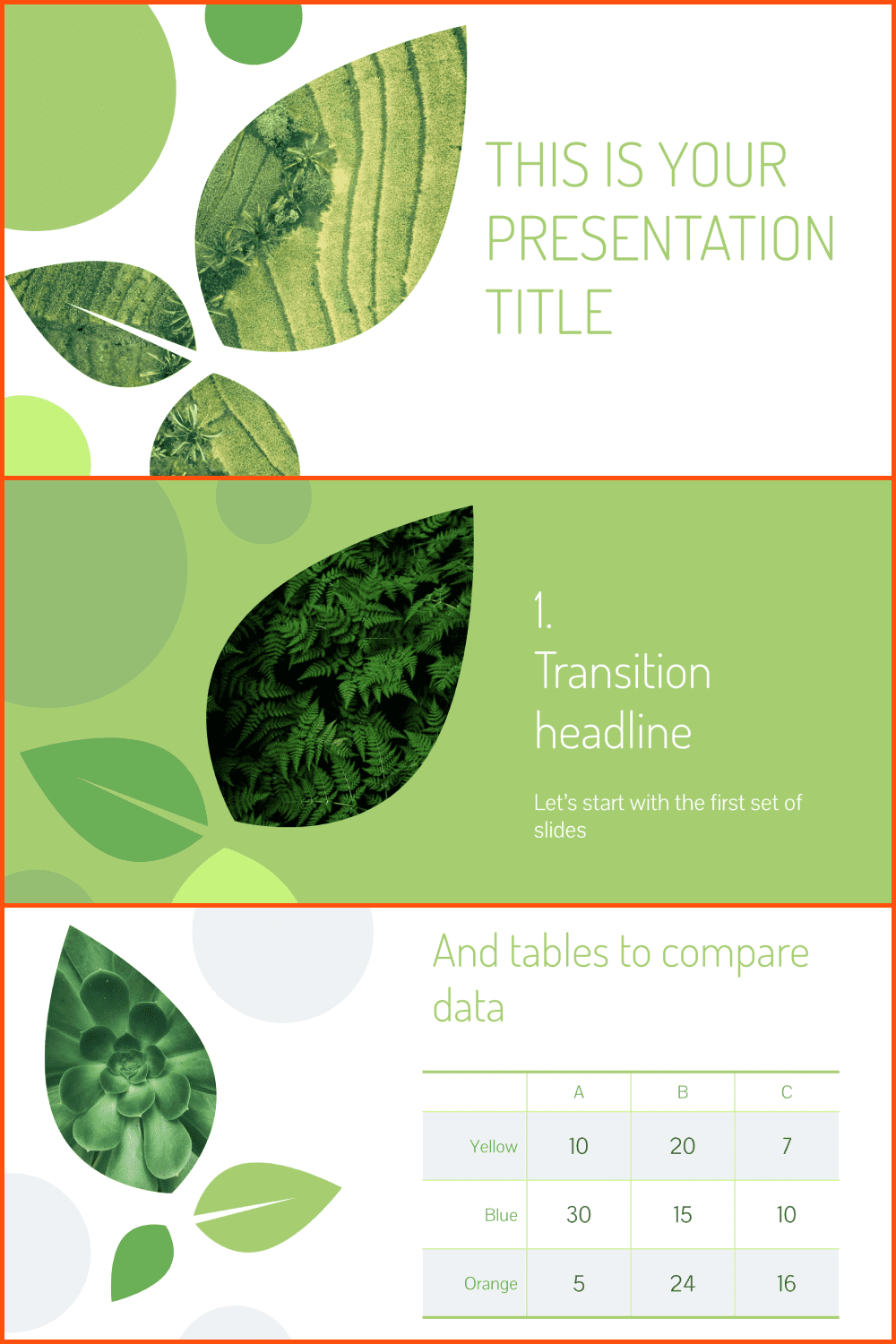 Free Green PowerPoint Template or Google Slides Theme with Environmental Design. Simple Google Slides Themes.