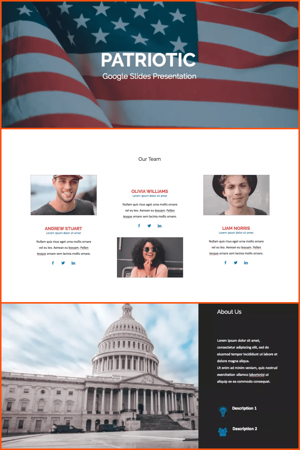 Free Patriotic Google Slides Theme.