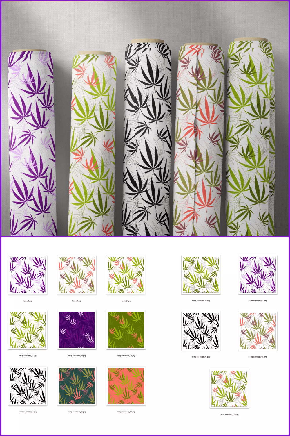 Floral wallpaper rolls and variants of patterns.