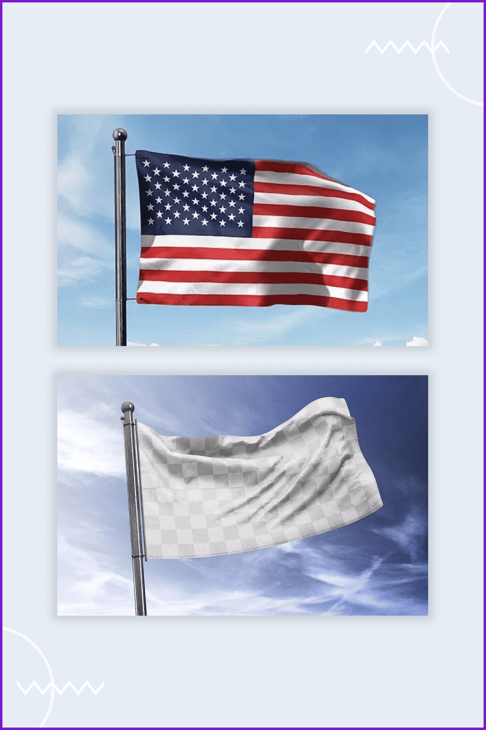 Photorealistic Flag American flag vector MockUp.