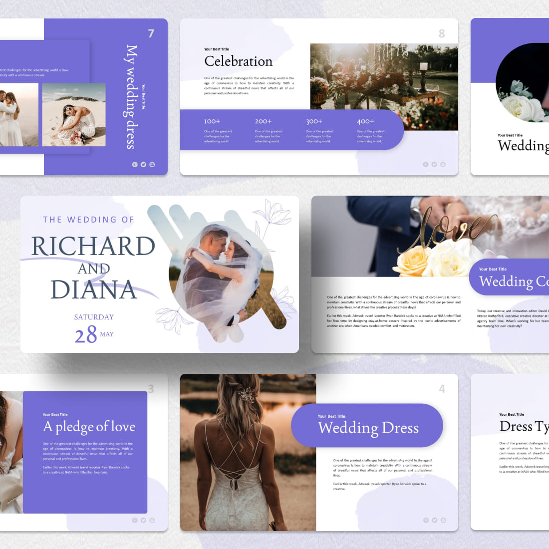 Wedding Date Google Slides Theme cover.