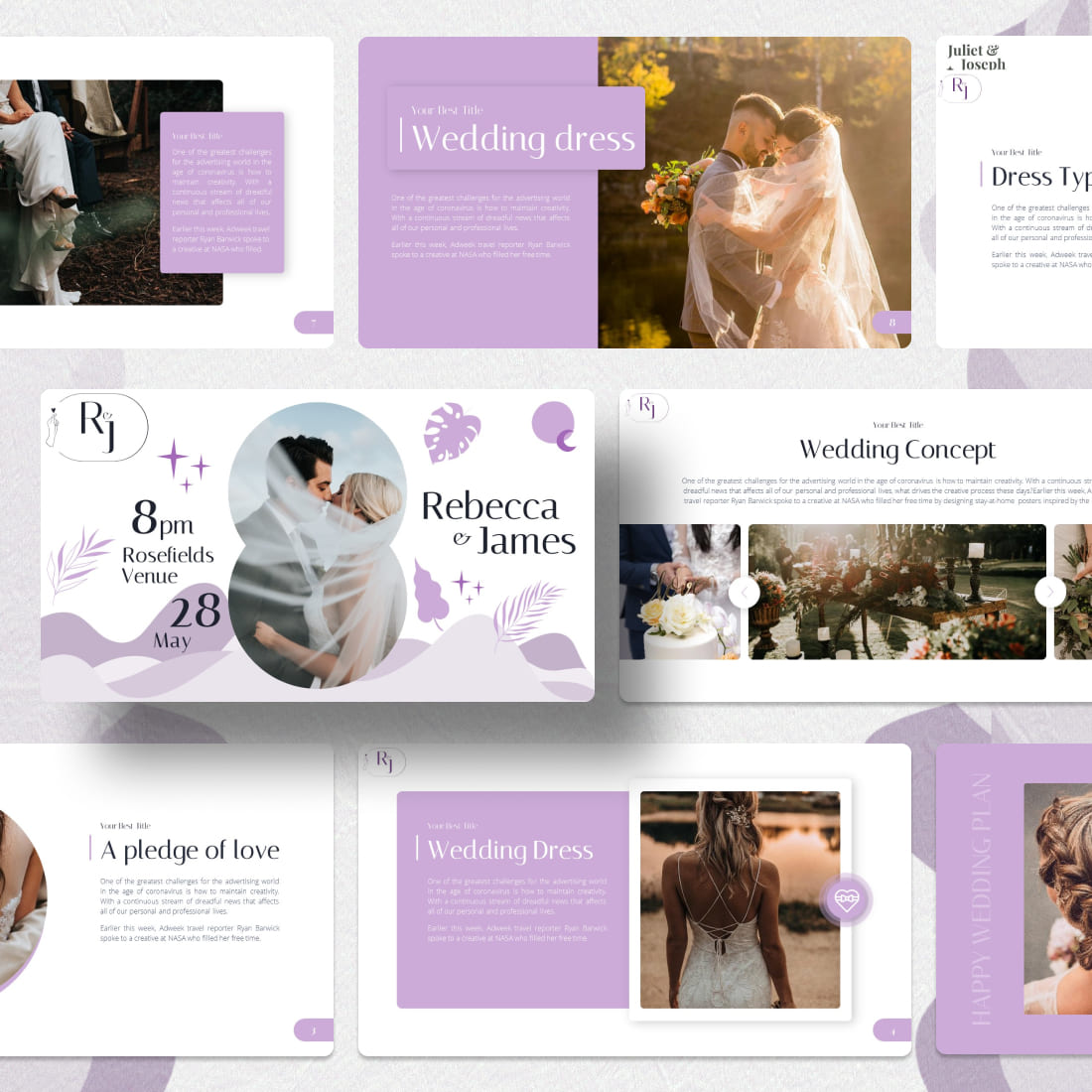 Wedding Gallery Powerpoint Template cover.