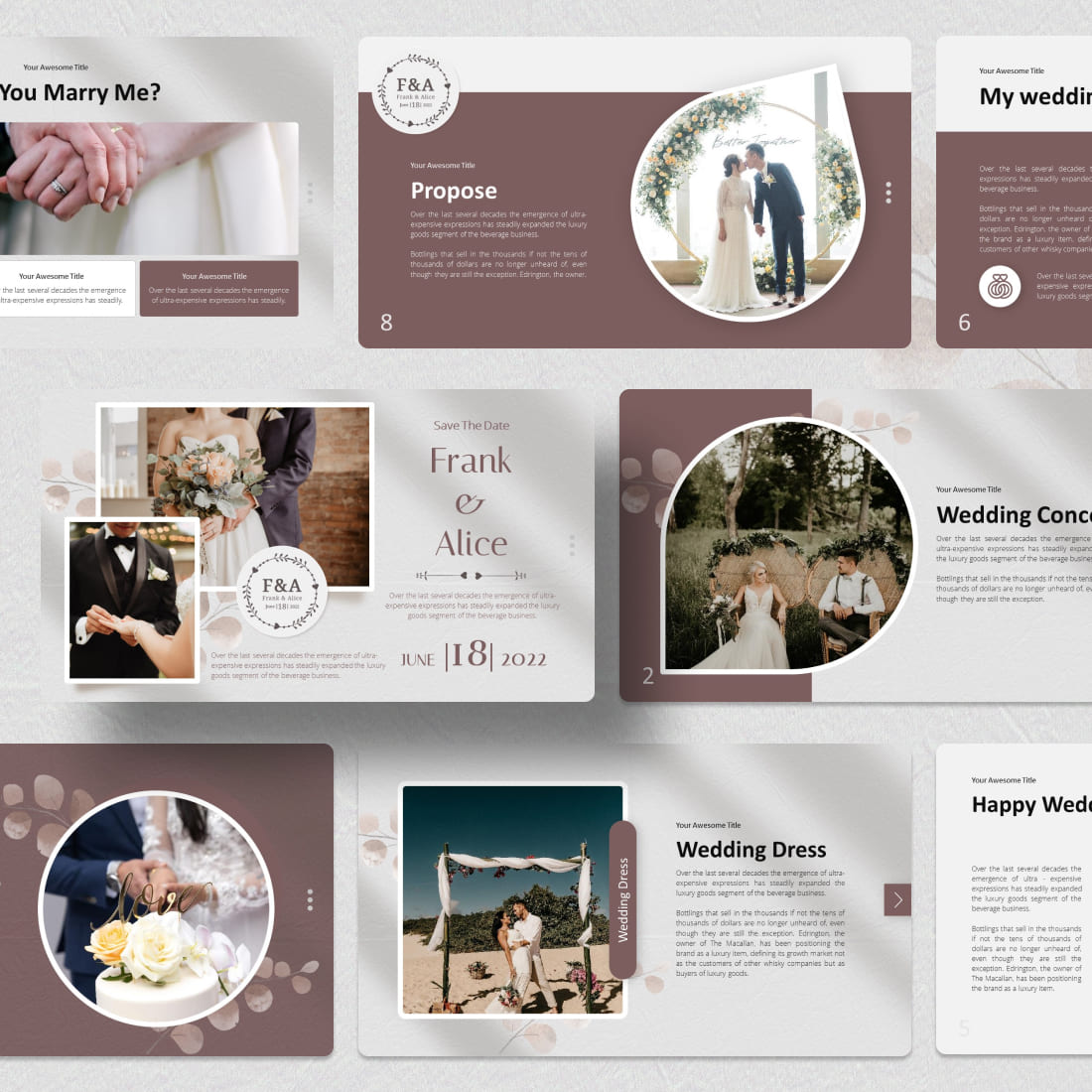 Wedding Invitation Powerpoint Template cover.