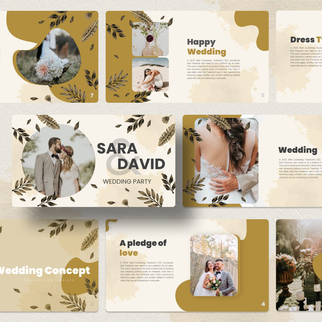 Wedding Party Google Slides Theme cover.