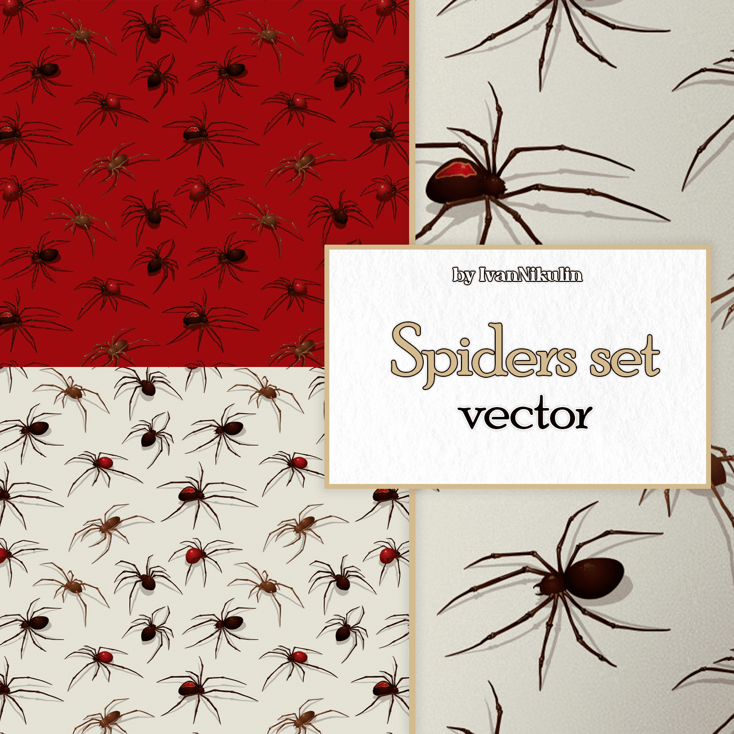 Spiders set, vector.