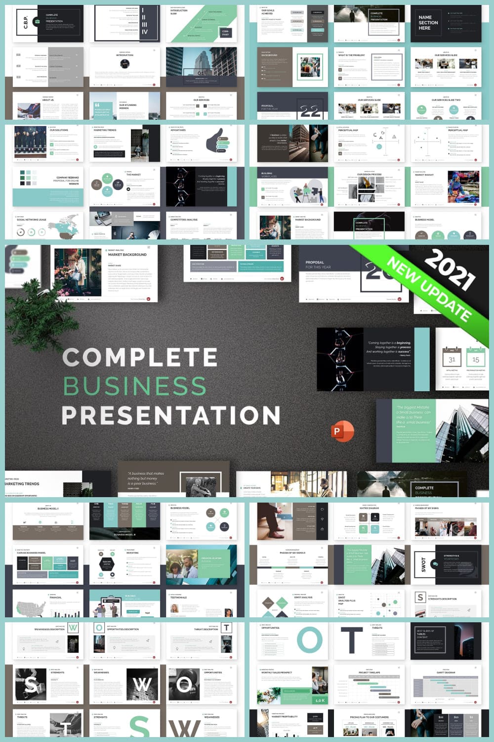 Business | Powerpoint Template Collage image.