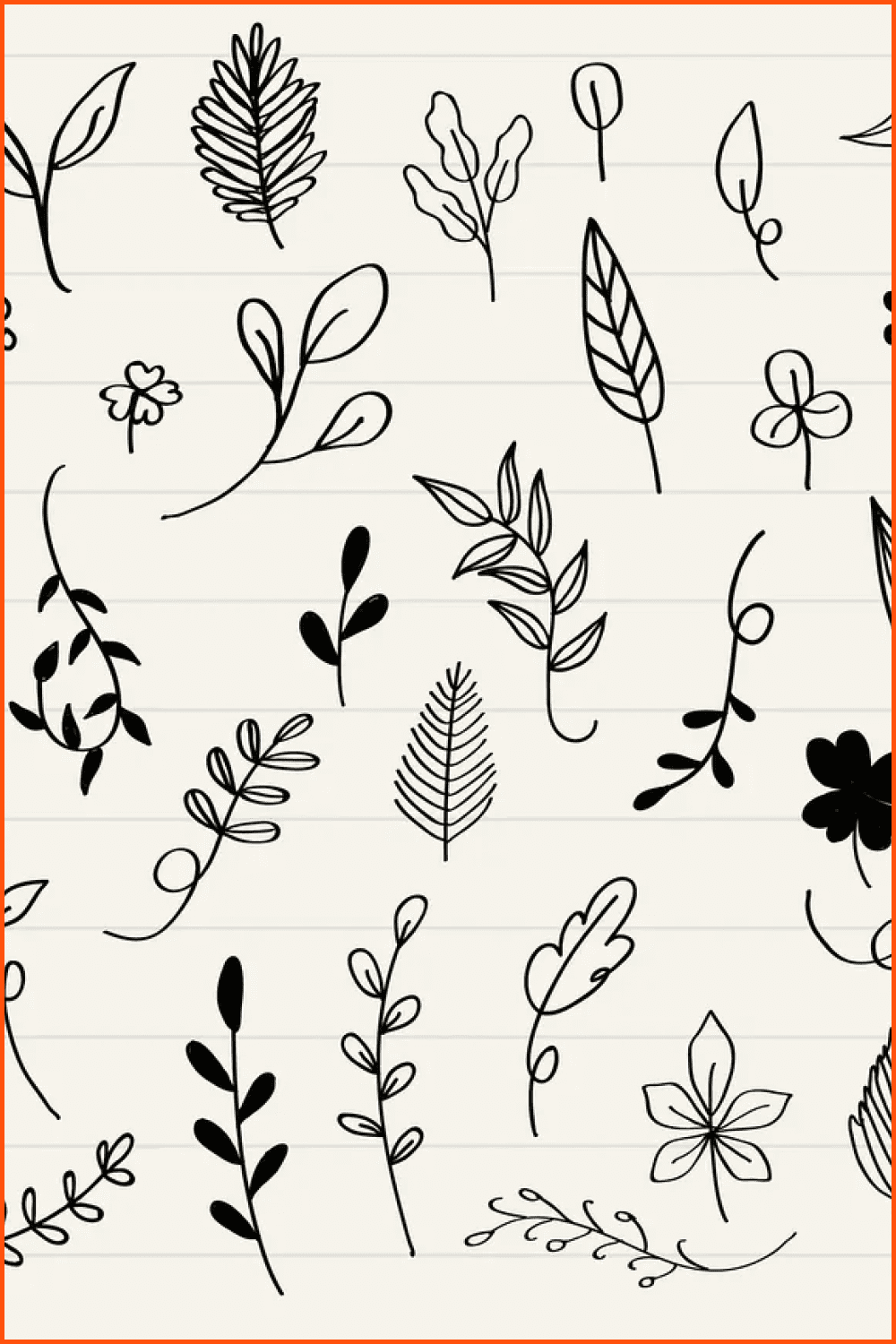 Various leaves doodles.