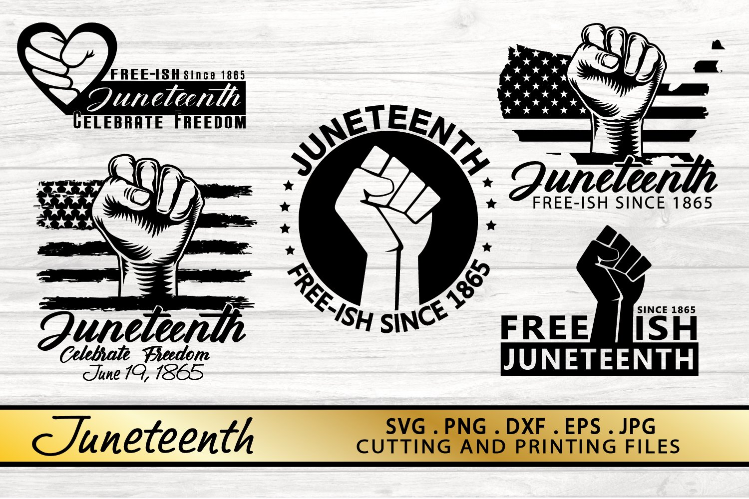 Cover image of Juneteenth SVG PNG DXF EPS Files.