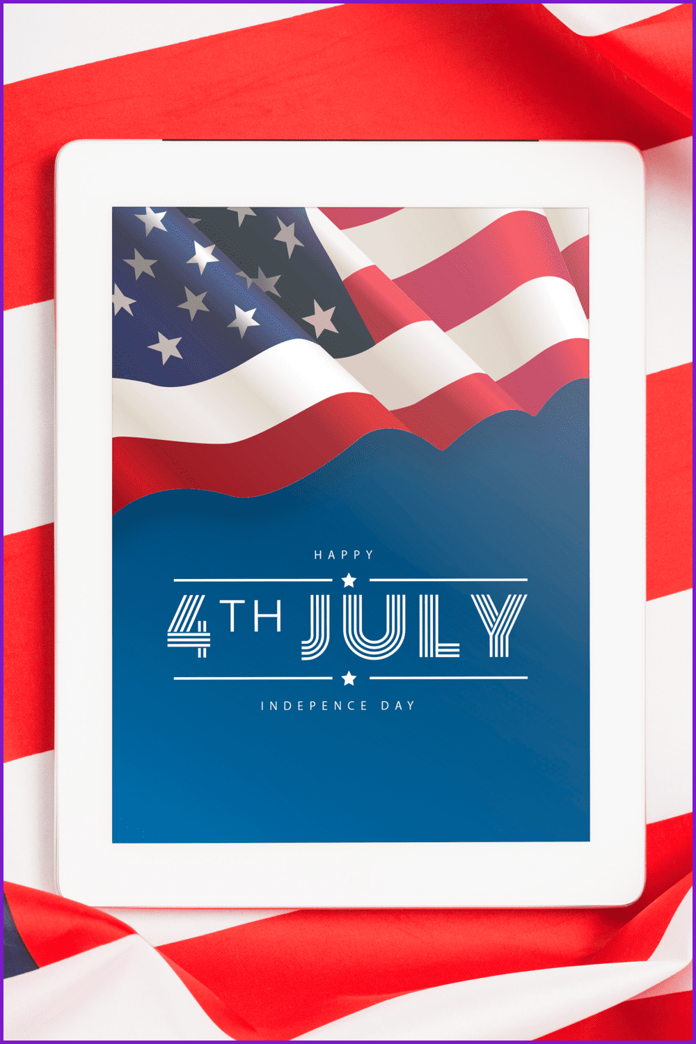 Independence Day 4th of July American Flag Vector Illustration.