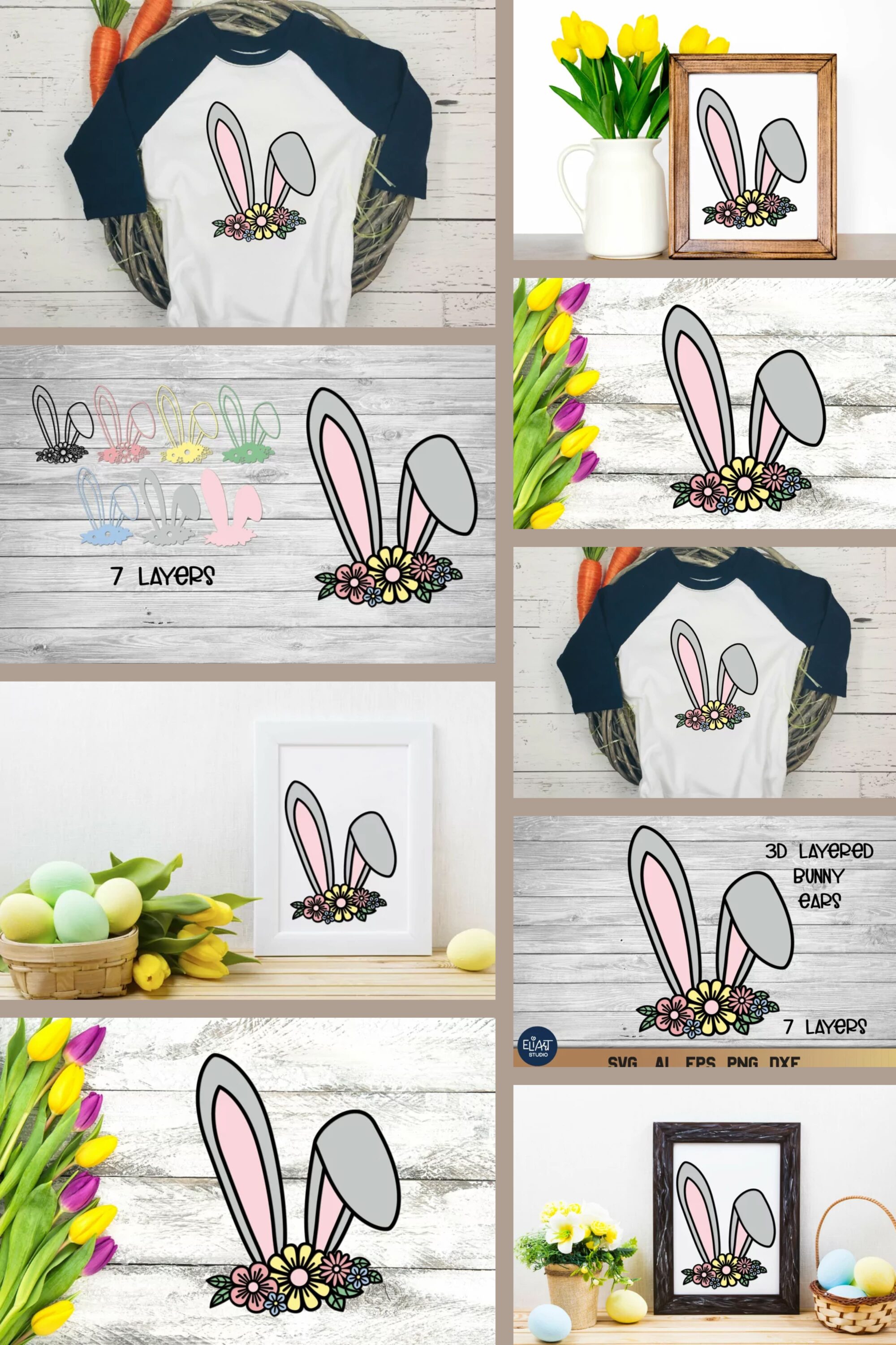 3d svg bunny ears easter svg layered svg ears 06