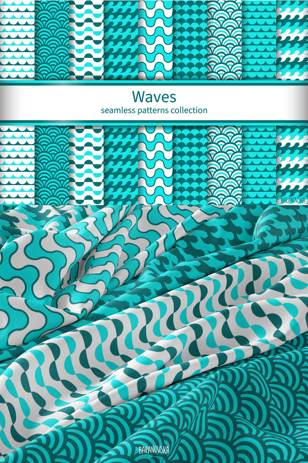Waves Seamless Patterns pinterest image.