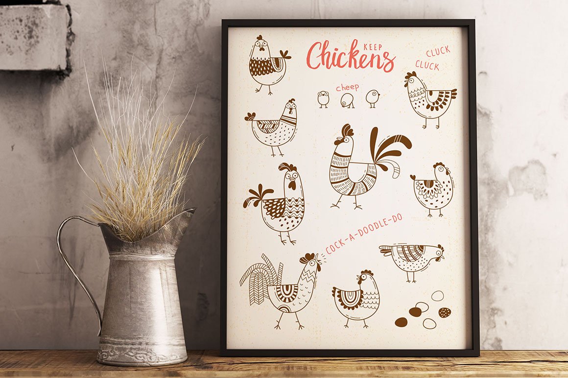 Creative poster with chicken.