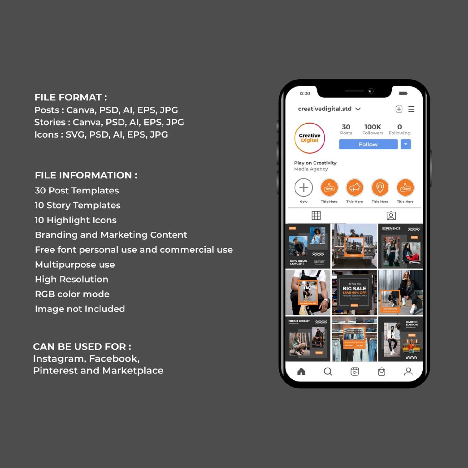Streetwear Style Instagram Story And Post Social Media Template Description.