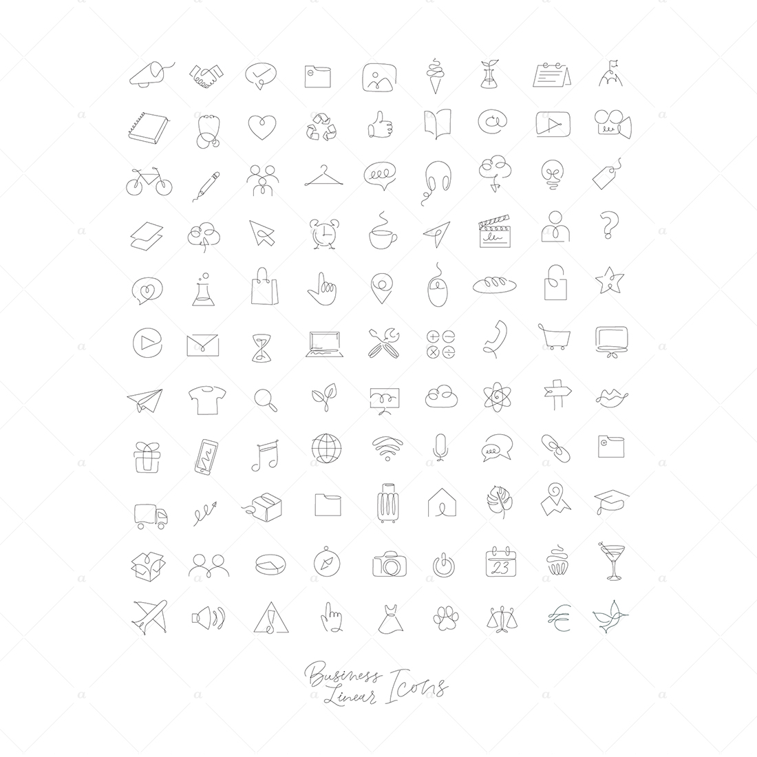 Business Linear Icons.