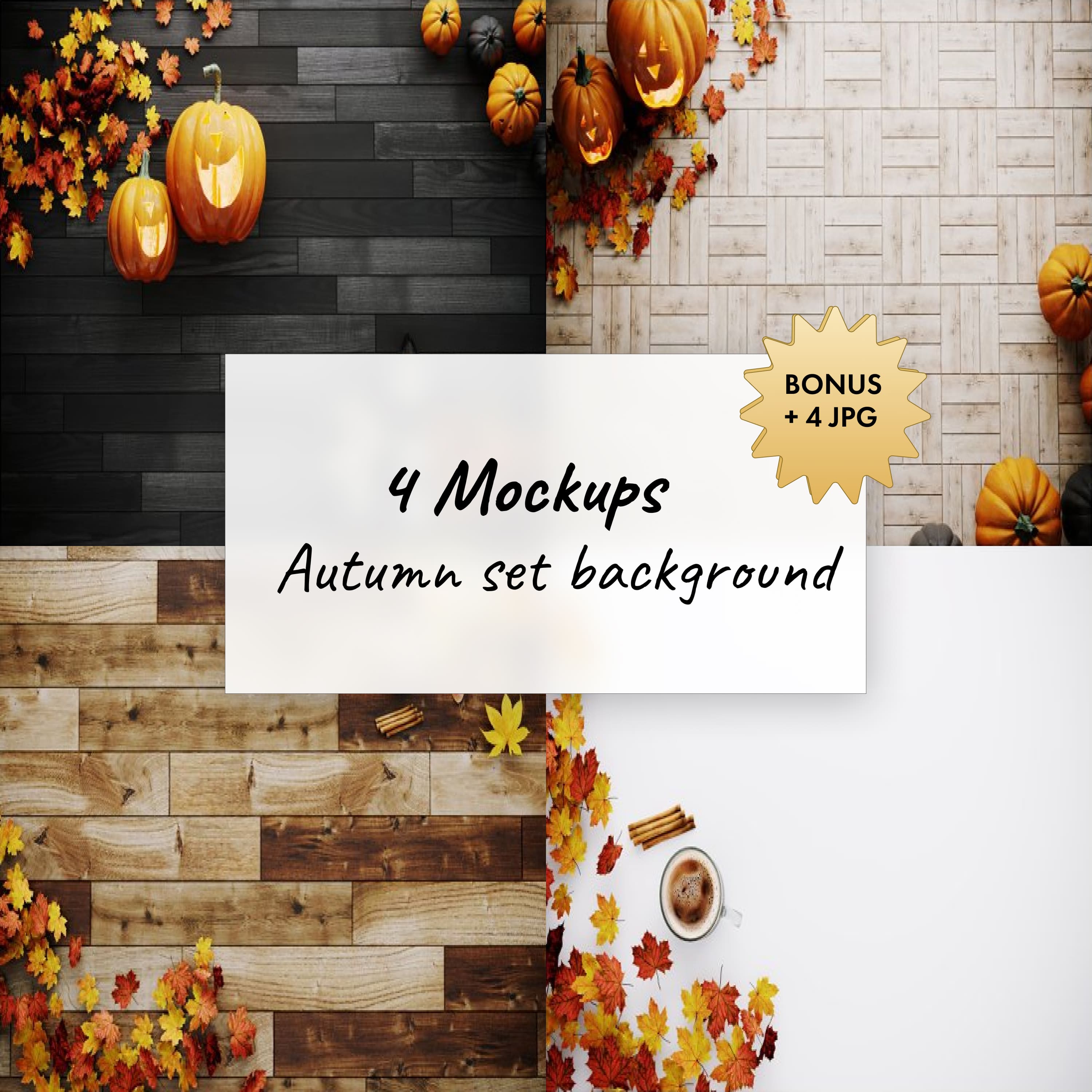 4 Autumn set Mockups background.