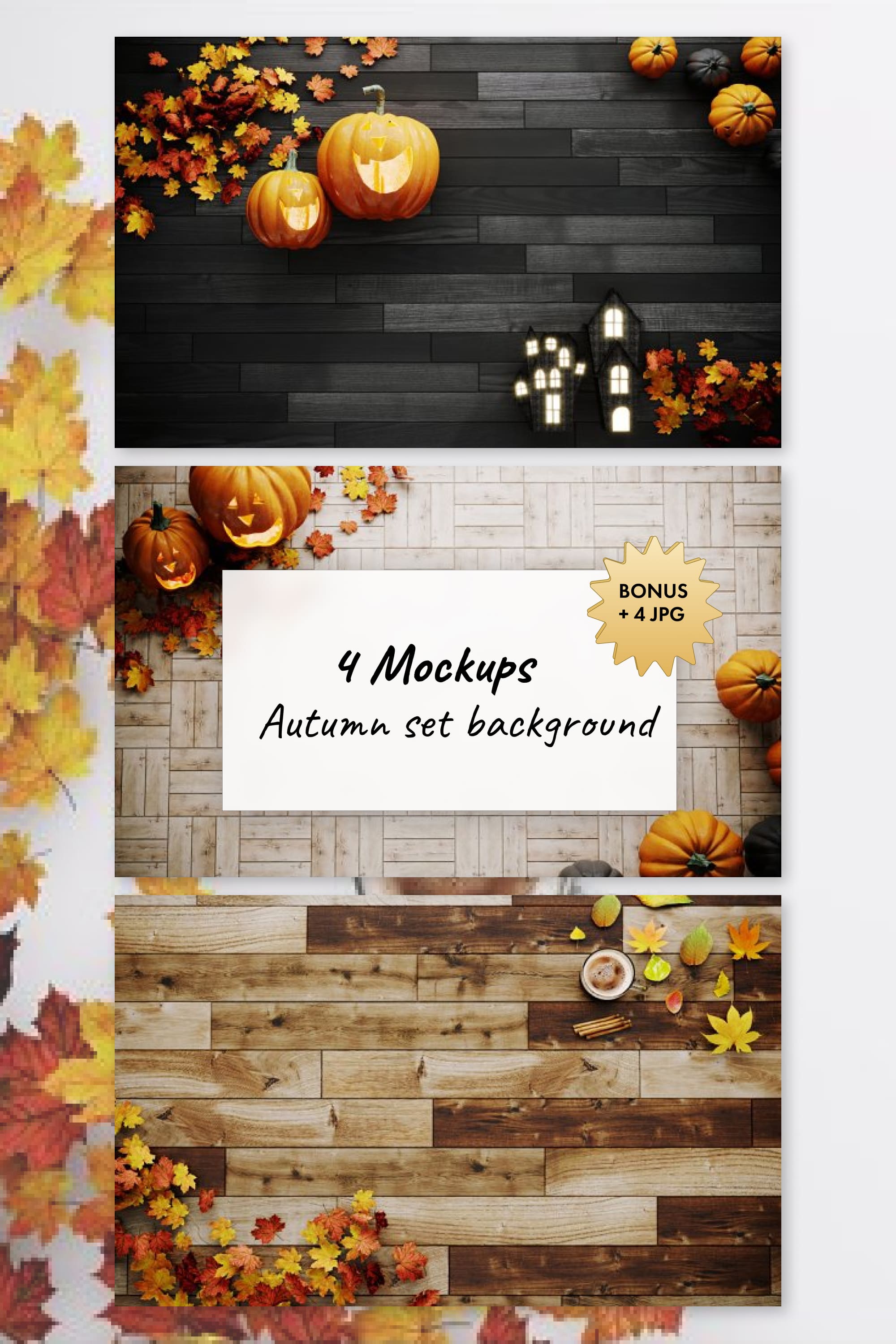 4 autumn set mockups background pinterest