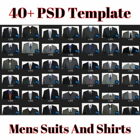 Free Mens Suits And Shirts PSD Templates cover image.